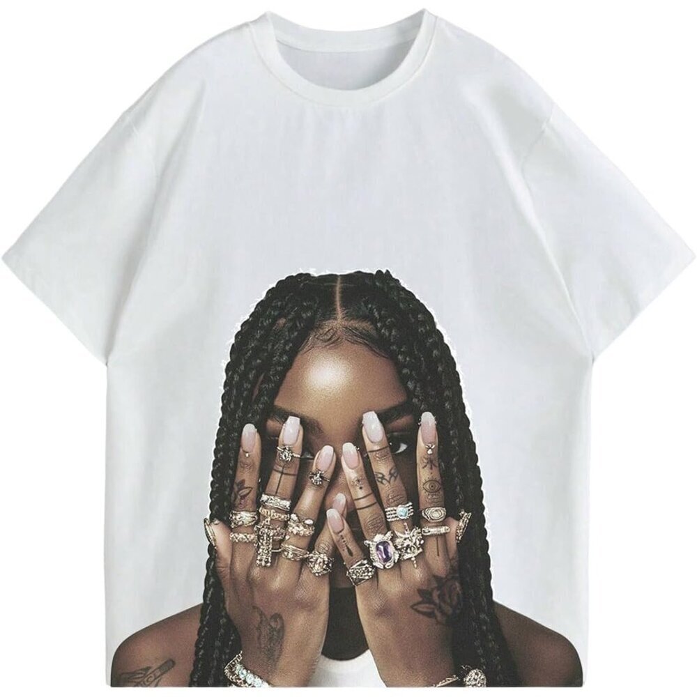 Women's Oversized Graphic Tee Polyester Short Sleeve Summer Casual Tops